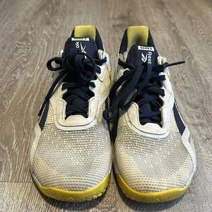 Women’s Size 7.5 Reebok Nano X Cross Trainer Shoes White Blue Yellow Flat